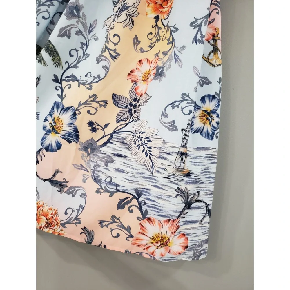 NEW SZ 2 Agua Bendita Girls Danna Kai Floral Smocked Maxi Dress tropical COASTAL